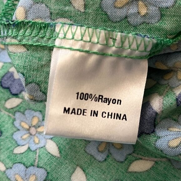 ZESICA One-Shoulder Green Floral Midi Dress Smocked Bodice & Flowy Tiered Skirt - Picture 13 of 13